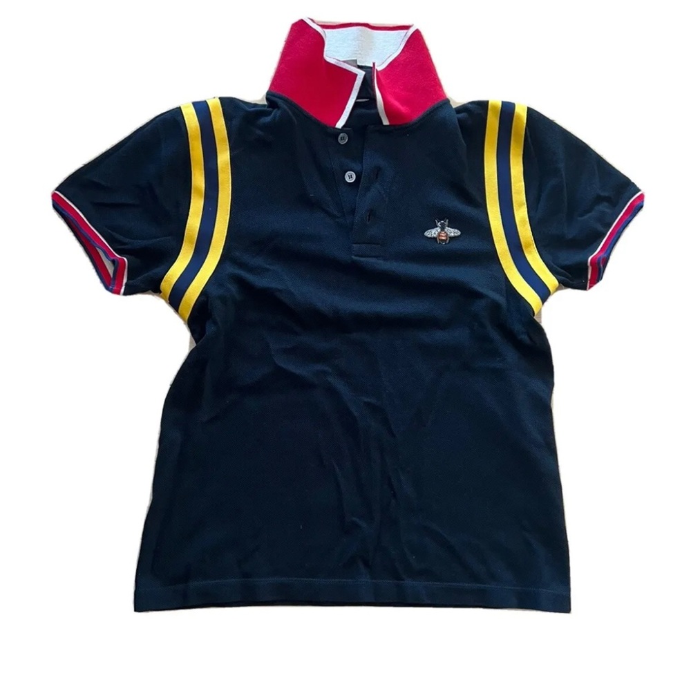 Gucci striped bee cotton polo